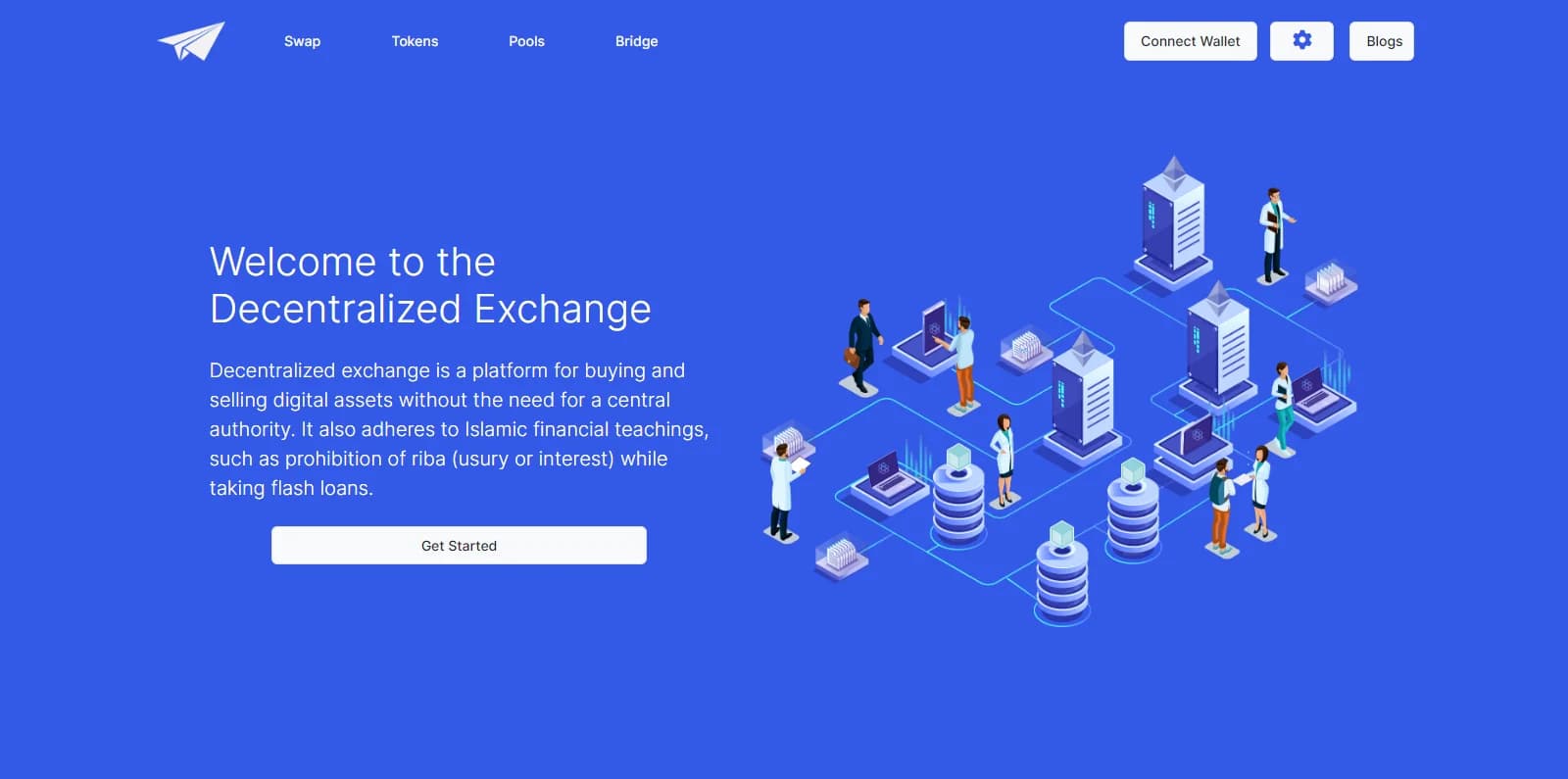 Decentralized exchange screenshot