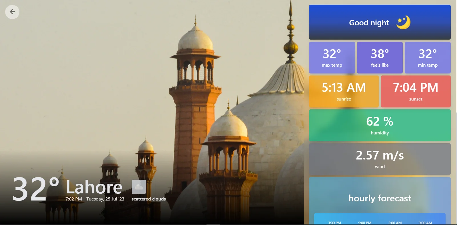Weather app screenshot